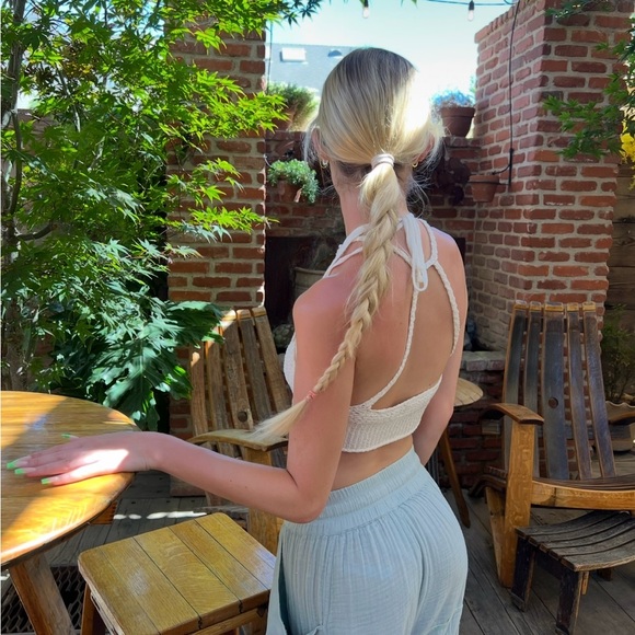 Free People Cream Knit Crop Top - Picture 2 of 5